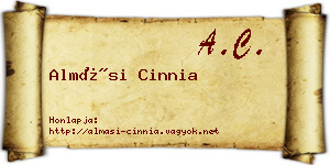 Almási Cinnia névjegykártya